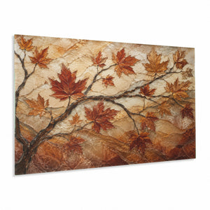 Autumn Maple Glass Wall Art | Nature Tempered Glass Print
