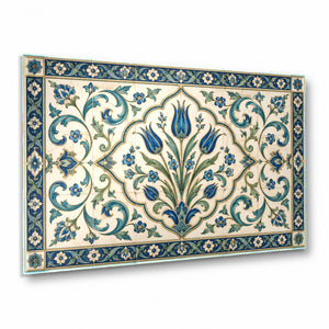Anatolian Tile Glass Wall Art | Iznik Tempered Glass Print