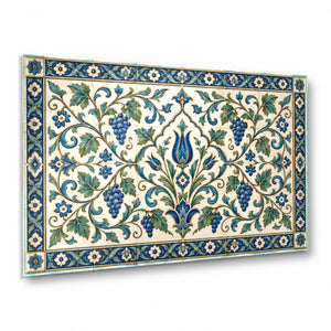 Anatolian Pattern Glass Wall Art | Iznik Tile Tempered Glass Print