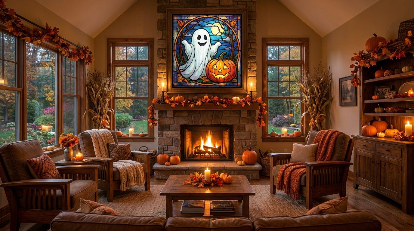 Halloween glass art