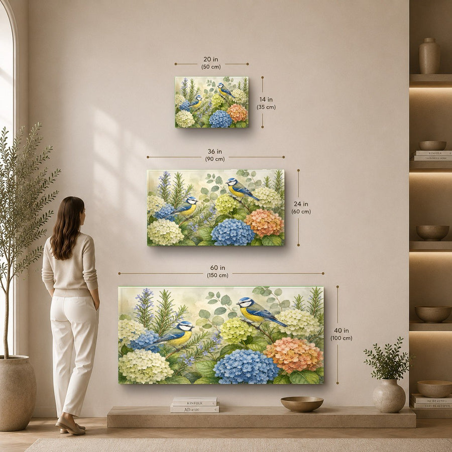 Song birds glass wall decor displayed in a chic dining room setting