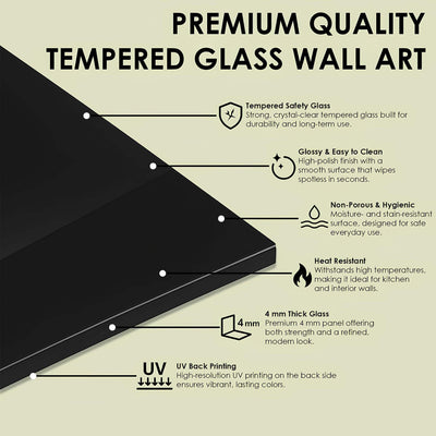 Aurora Borealis Tempered Glass Wall Art | Forest Landscape Decor