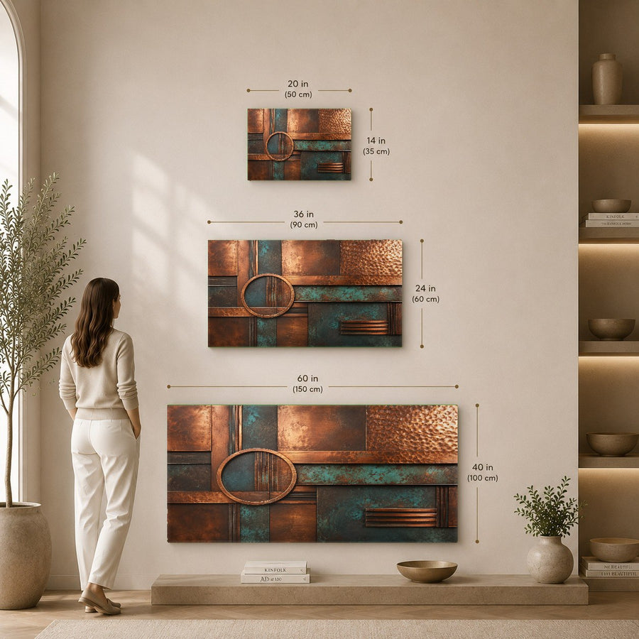 Patina Luxury glass wall art styled in a chic boutique hotel lobby interior design