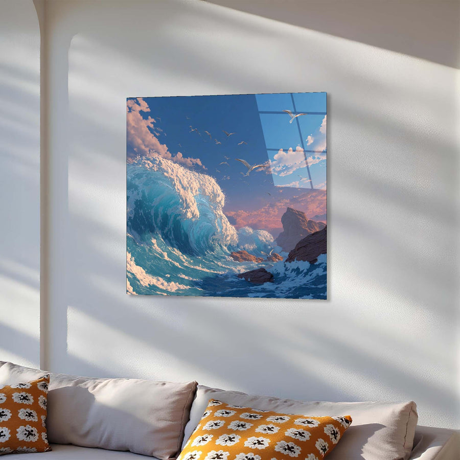 Custom size glass wall art