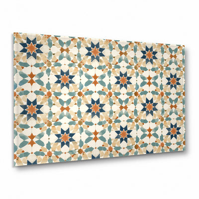 Abstract Mosaic Glass Wall Art | Modern Tempered Glass Print