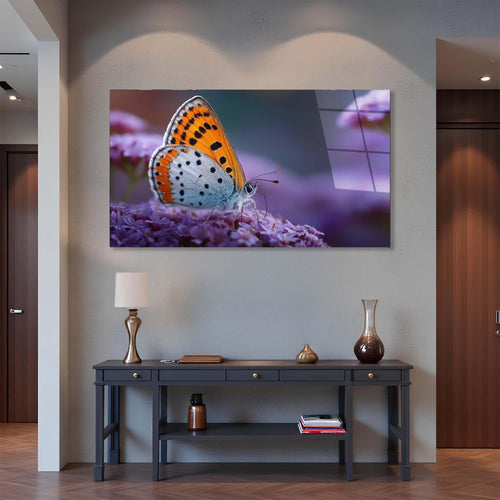 Butterfly on a flower with a blurred background