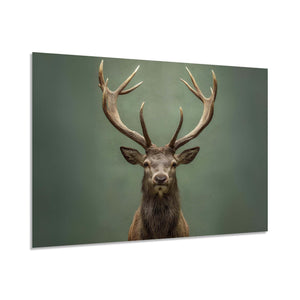 Majestic Deer Tempered Glass Wall Art | Wildlife Nature Scene Wall Hanging | Rustic Home Decor