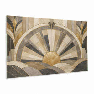 Abstract Gold Glass Wall Art | Modern Tempered Glass Print