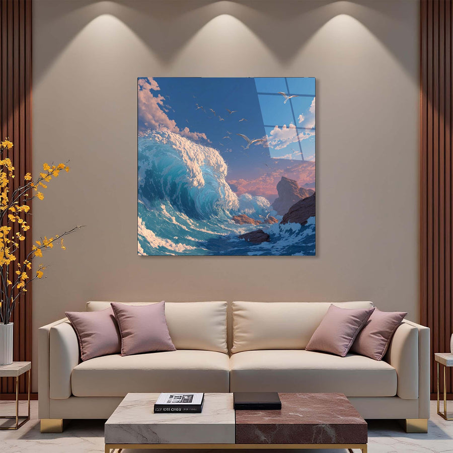 Custom size glass wall art
