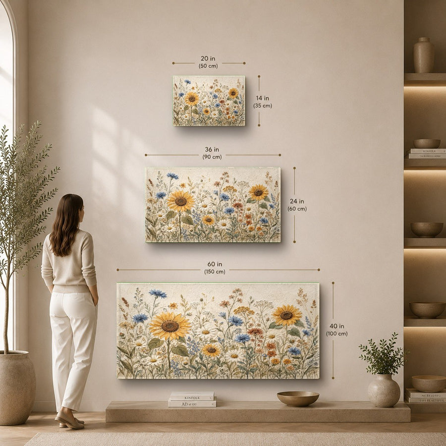 Floral glass wall decor brightening up a stylish minimalist home office workspace