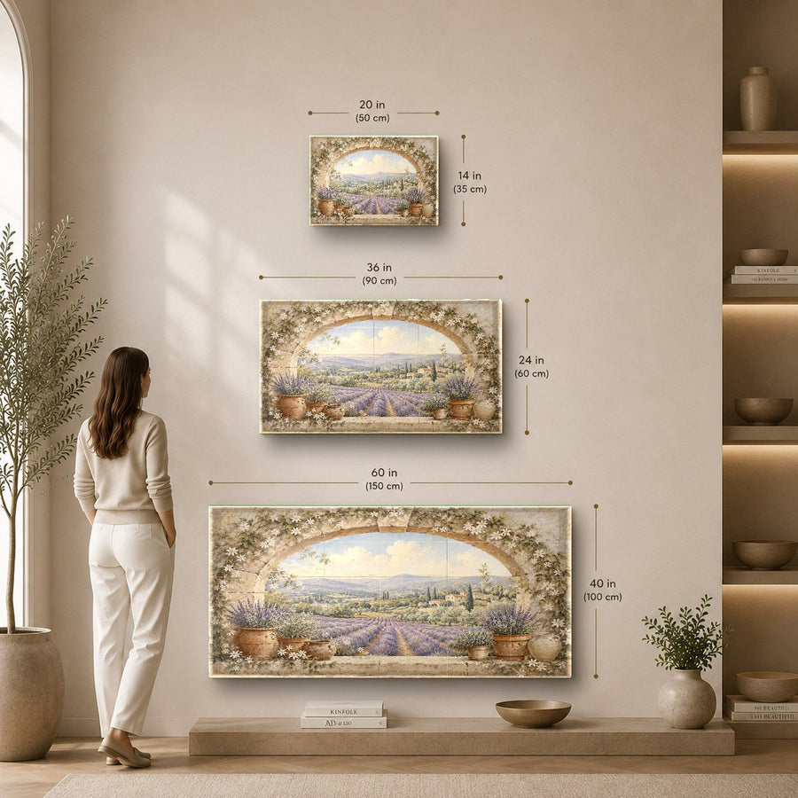 Decorative botanical glass wall print featured in a tranquil spa interior