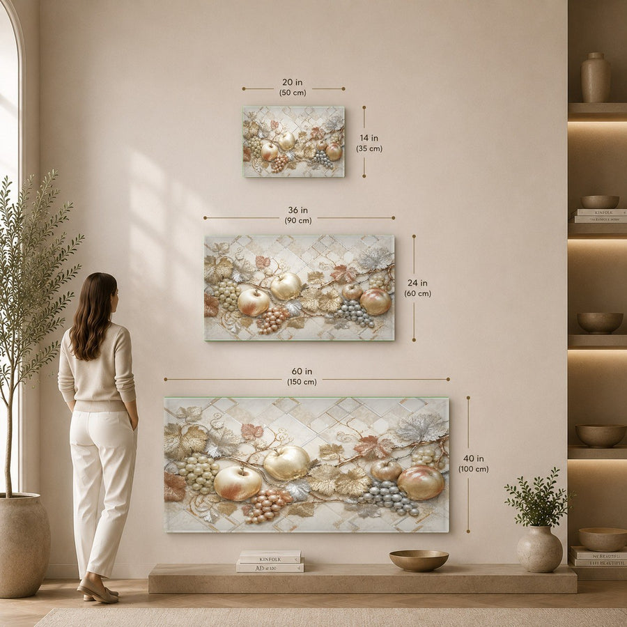 Tuscan vineyard tempered glass wall decor adding a touch of old-world elegance to a bright, sunlit breakfast nook.