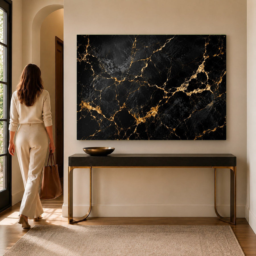 A close-up angle of the elegant bird art on tempered glass, highlighting its reflective, high-gloss surface.