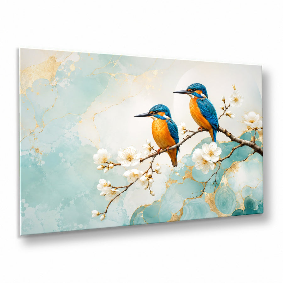 Birds Peacocks 3 tempered glass wall art displayed in a Thumbnail — premium UV-printed glass panel by Glass Wall Decor