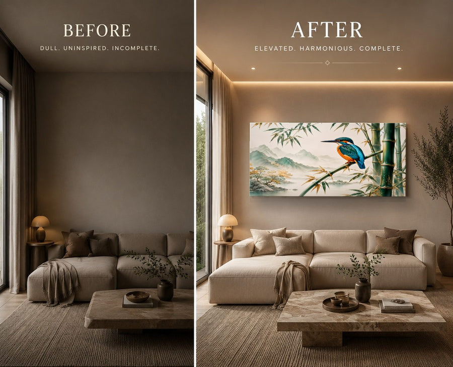 Birds Peacocks 4 tempered glass wall art displayed in a Living Room Wall Art — premium UV-printed glass panel by Glass Wall Decor