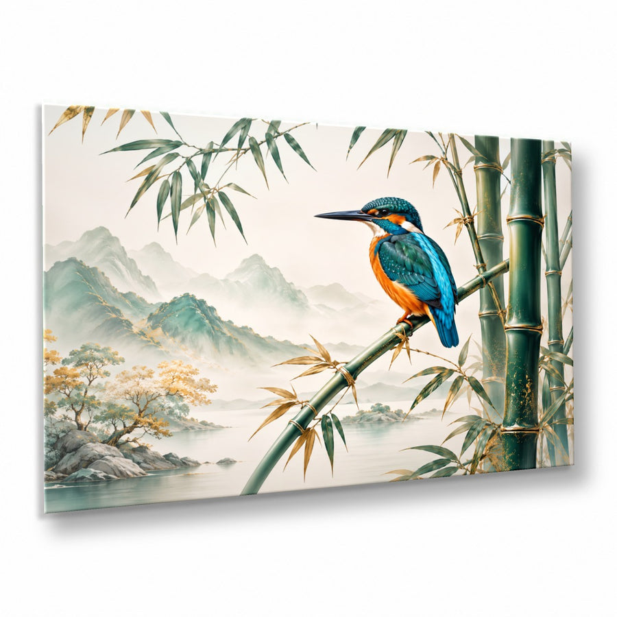 Birds Peacocks 4 tempered glass wall art displayed in a Thumbnail — premium UV-printed glass panel by Glass Wall Decor