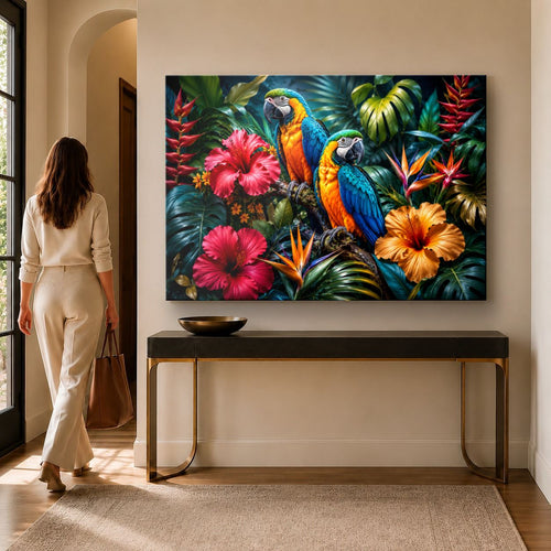 Birds Peacocks 5 tempered glass wall art displayed in a Thumbnail — premium UV-printed glass panel by Glass Wall Decor