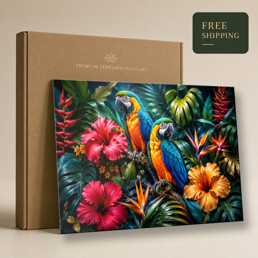 Birds Peacocks 5 tempered glass wall art displayed in a Tempered Glass Wall Art — premium UV-printed glass panel by Glass Wall Decor