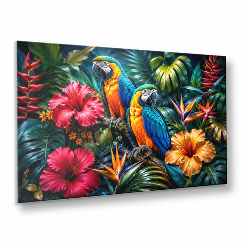 Birds Peacocks 5 tempered glass wall art displayed in a Thumbnail — premium UV-printed glass panel by Glass Wall Decor