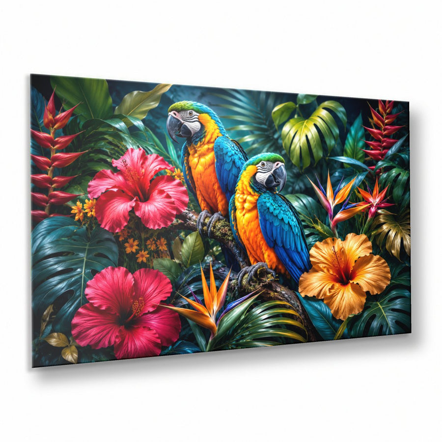 Birds Peacocks 5 tempered glass wall art displayed in a Thumbnail — premium UV-printed glass panel by Glass Wall Decor
