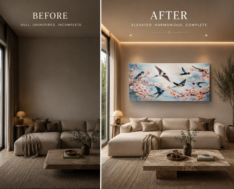 Birds Peacocks 6 tempered glass wall art displayed in a Living Room Wall Art — premium UV-printed glass panel by Glass Wall Decor
