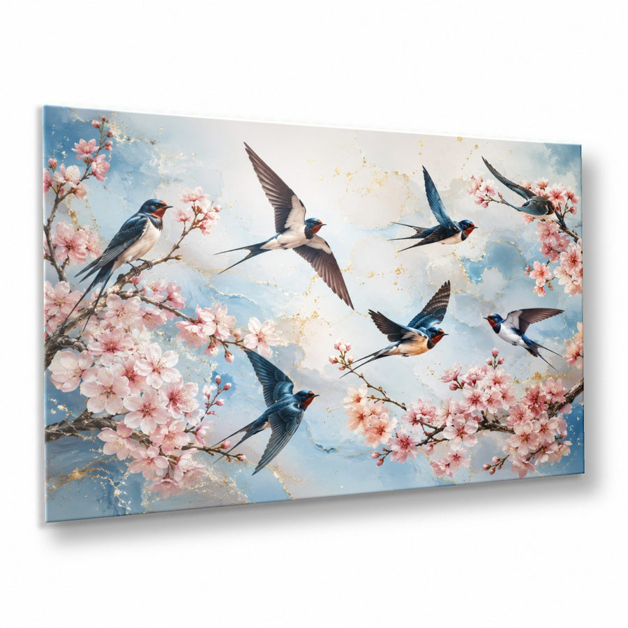 Birds Peacocks 6 tempered glass wall art displayed in a Thumbnail — premium UV-printed glass panel by Glass Wall Decor