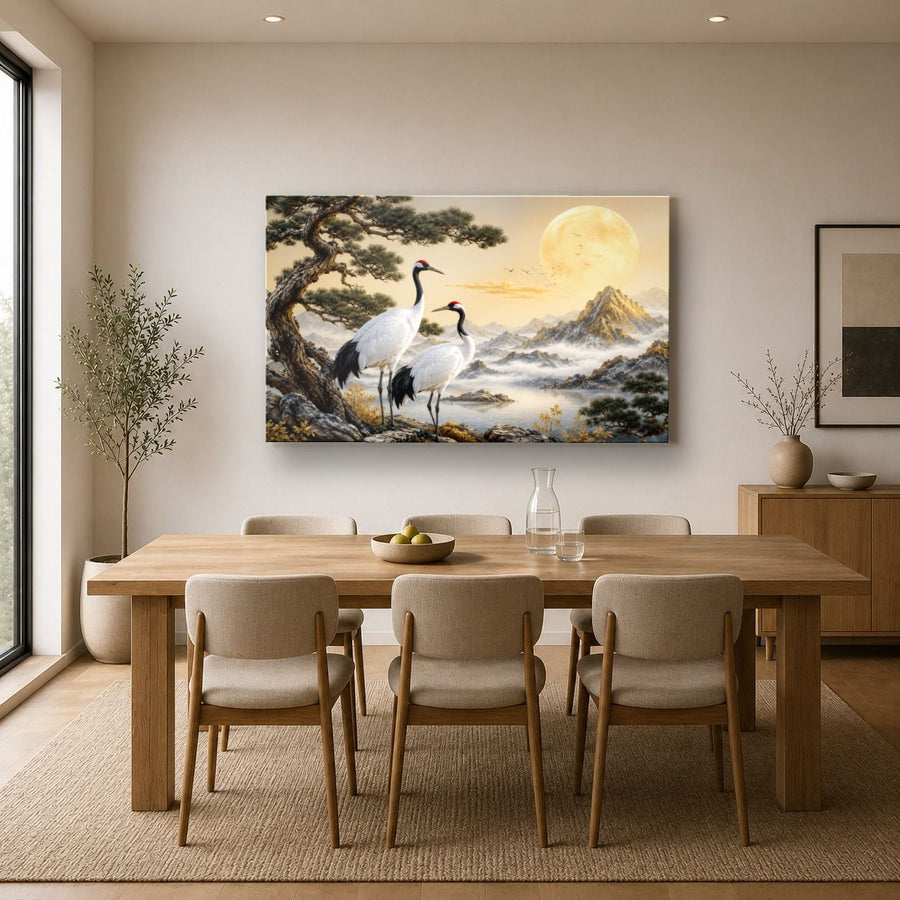 Birds Peacocks 7 tempered glass wall art displayed in a Kitchen Glass Wall Art Decor — premium UV-printed glass panel by Glass Wall Decor