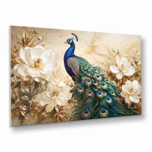 Birds Peacocks 8 tempered glass wall art displayed in a Thumbnail — premium UV-printed glass panel by Glass Wall Decor