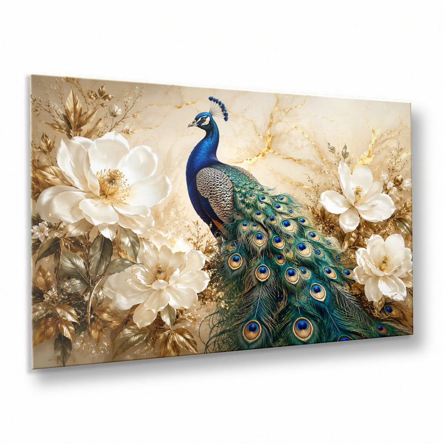 Birds Peacocks 8 tempered glass wall art displayed in a Thumbnail — premium UV-printed glass panel by Glass Wall Decor