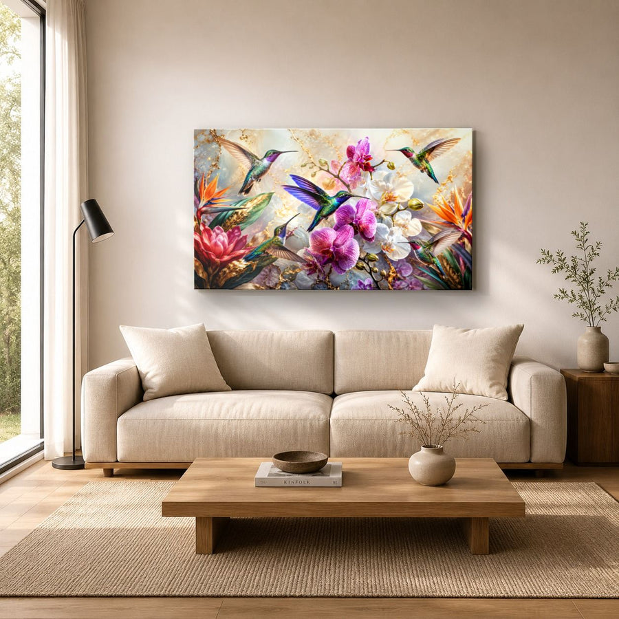 Birds Peacocks 9 tempered glass wall art displayed in a Living Room Wall Art Tempered Glass — premium UV-printed glass panel by Glass Wall Decor