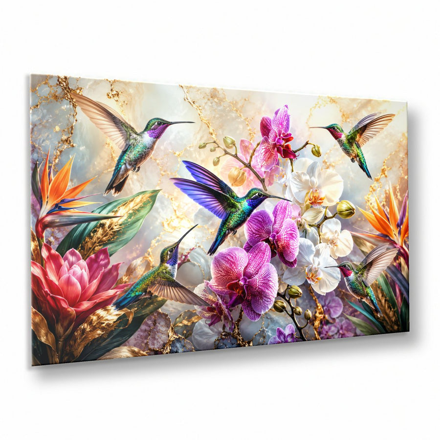 Birds Peacocks 9 tempered glass wall art displayed in a Thumbnail — premium UV-printed glass panel by Glass Wall Decor