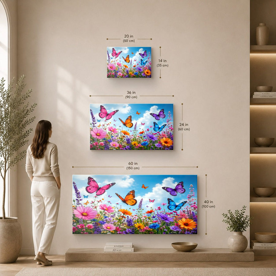Butterflies 10 tempered glass wall art displayed in a Sizes Custom Wall Art — premium UV-printed glass panel by Glass Wall Decor