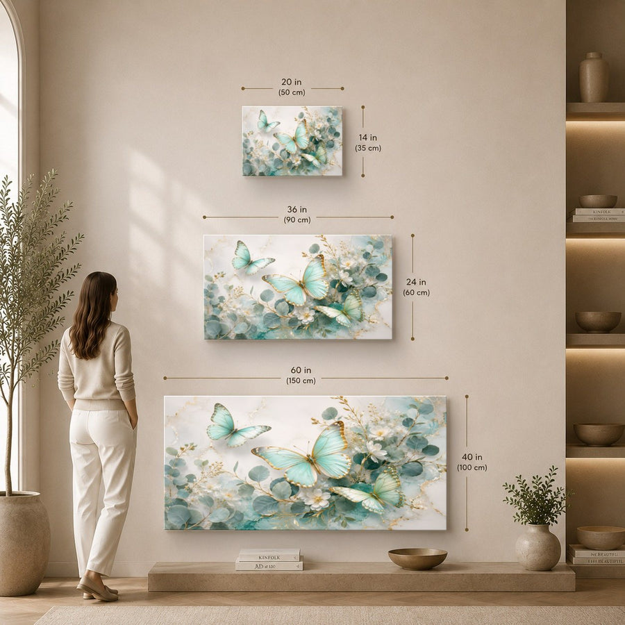 Butterflies 2 tempered glass wall art displayed in a Sizes Custom Wall Art — premium UV-printed glass panel by Glass Wall Decor
