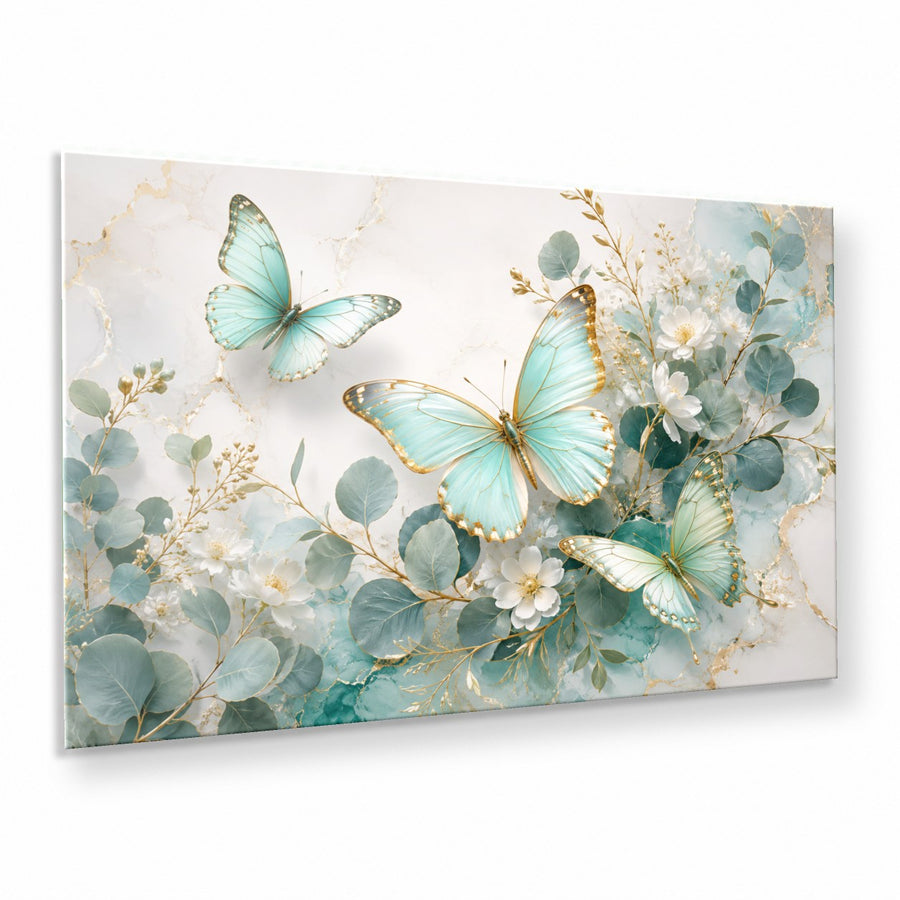 Butterflies 2 tempered glass wall art displayed in a Thumbnail — premium UV-printed glass panel by Glass Wall Decor