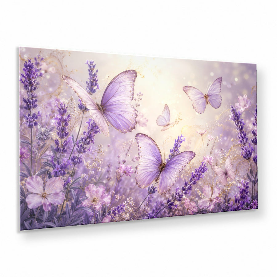 Butterflies 3 tempered glass wall art displayed in a Thumbnail — premium UV-printed glass panel by Glass Wall Decor