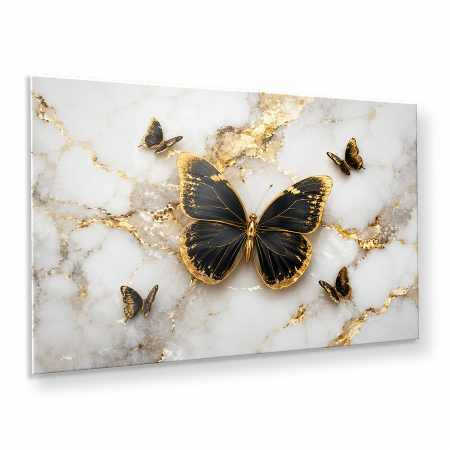 Butterflies 5 tempered glass wall art displayed in a Thumbnail — premium UV-printed glass panel by Glass Wall Decor