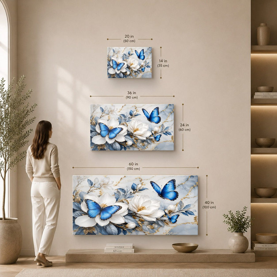 Butterflies 7 tempered glass wall art displayed in a Sizes Custom Wall Art — premium UV-printed glass panel by Glass Wall Decor