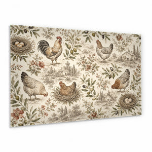 Abstract Rooster Glass Wall Art | Modern Tempered Glass Print