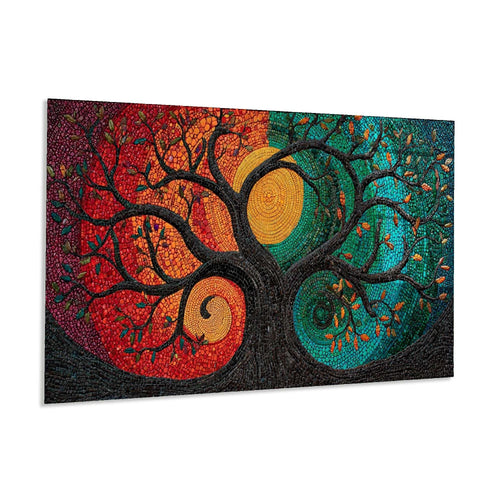 Colorful tree design on a white background