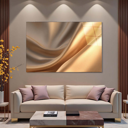Abstract design of gold and bronze colors on a white background