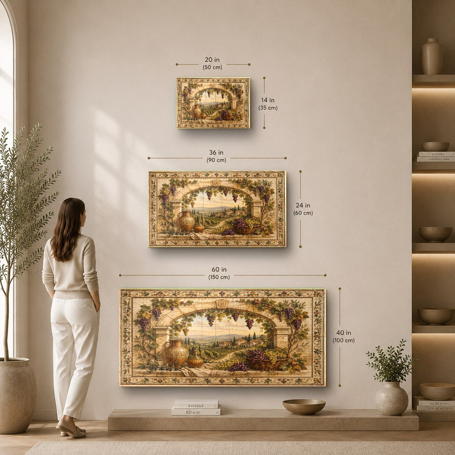 Italian countryside glass art styled in a bright breakfast nook interior mockup