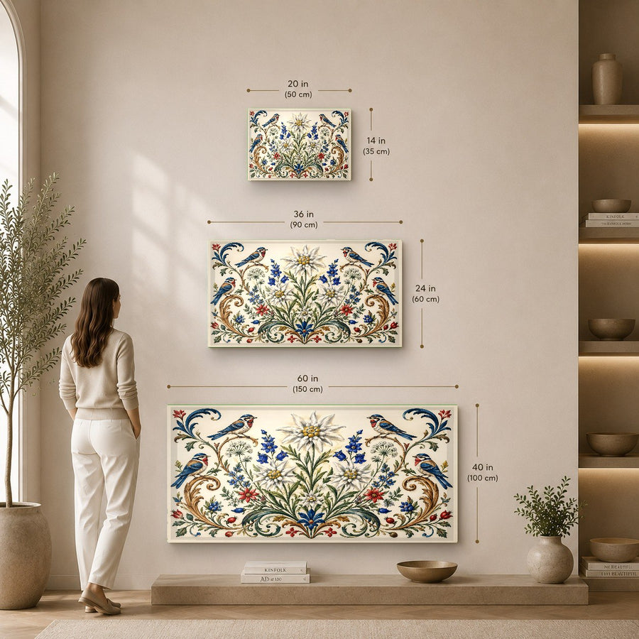 Large Coral Garden glass wall decor featured in a modern minimalist office interior