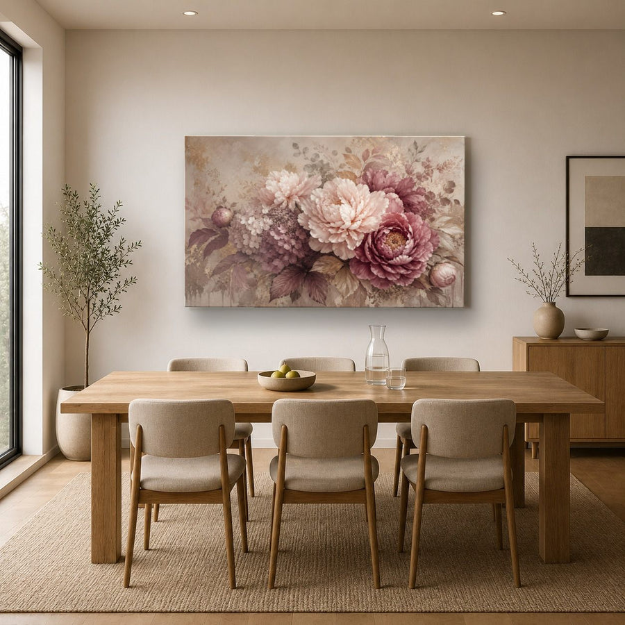 Floral 3 tempered glass wall art displayed in a Kitchen Glass Wall Art Decor — premium UV-printed glass panel by Glass Wall Decor