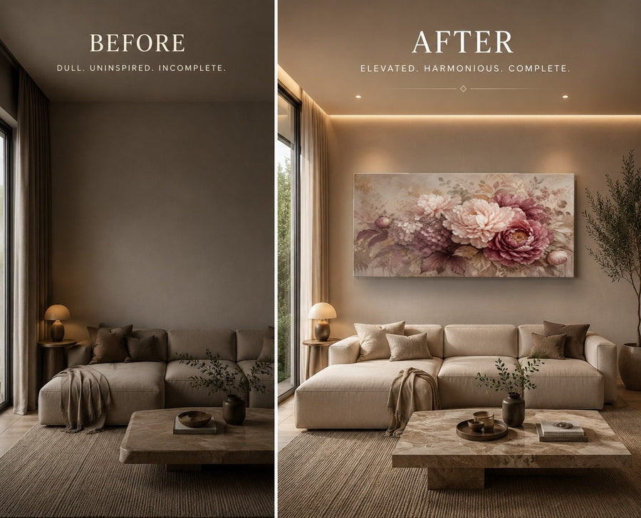 Floral 3 tempered glass wall art displayed in a Living Room Wall Art — premium UV-printed glass panel by Glass Wall Decor