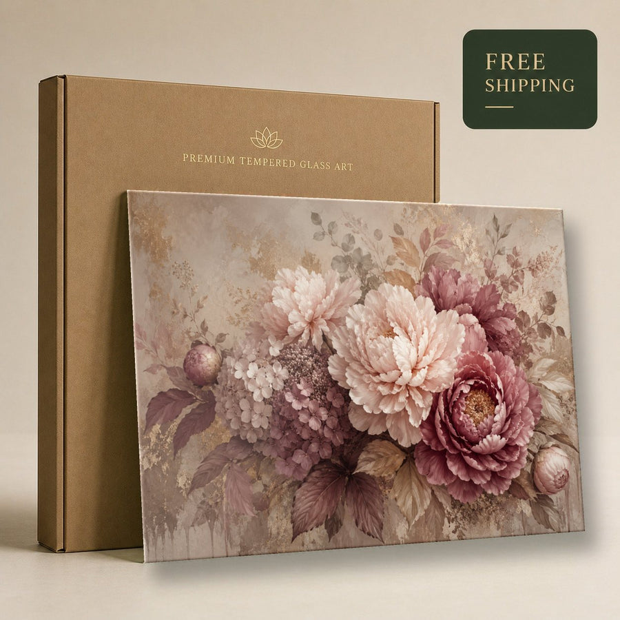 Floral 3 tempered glass wall art displayed in a Tempered Glass Wall Art — premium UV-printed glass panel by Glass Wall Decor