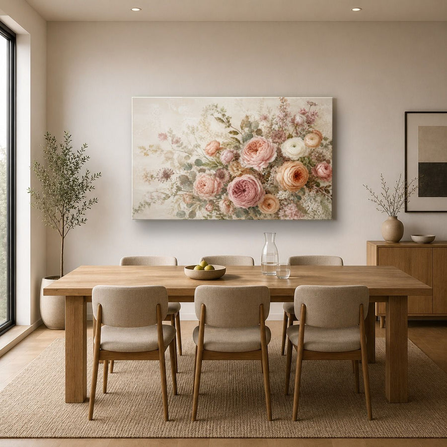Floral 4 tempered glass wall art displayed in a Kitchen Glass Wall Art Decor — premium UV-printed glass panel by Glass Wall Decor