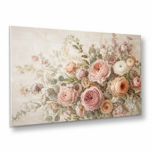 Burgundy Peony Bouquet Tempered Glass Wall Art