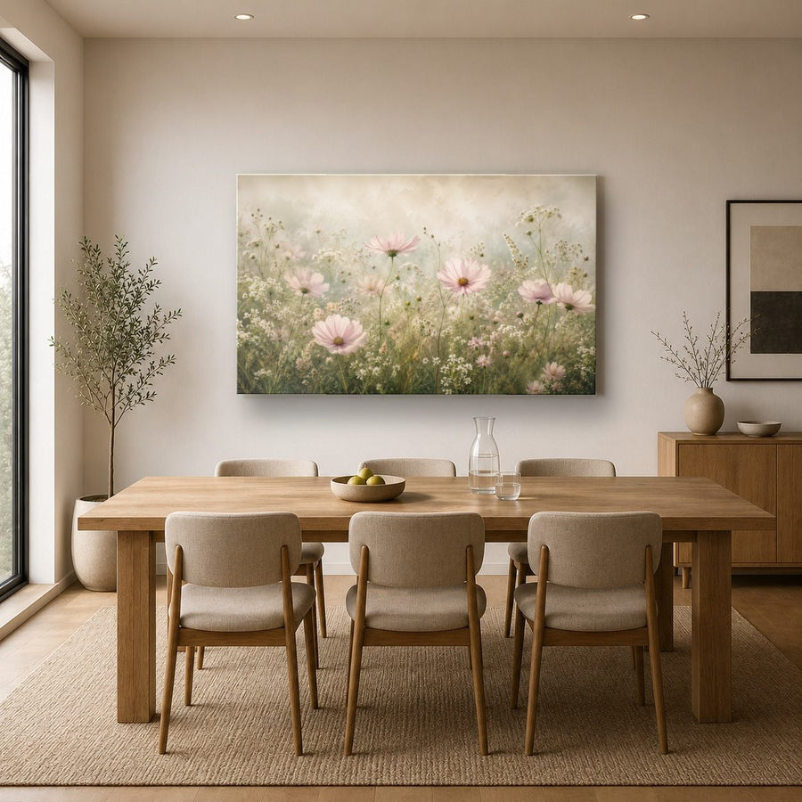 Floral 6 tempered glass wall art displayed in a Kitchen Glass Wall Art Decor — premium UV-printed glass panel by Glass Wall Decor