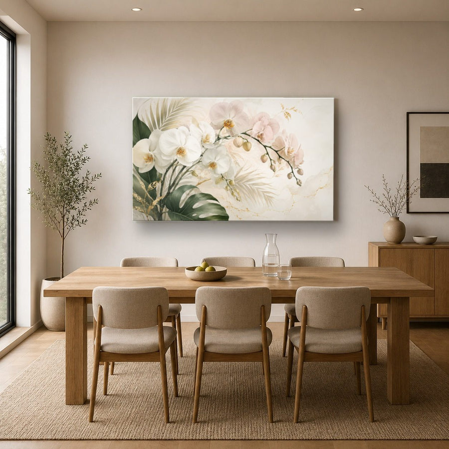 Floral 7 tempered glass wall art displayed in a Kitchen Glass Wall Art Decor — premium UV-printed glass panel by Glass Wall Decor