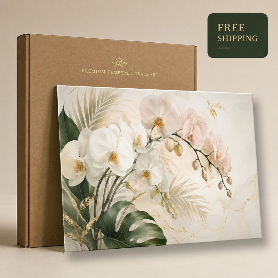Floral 7 tempered glass wall art displayed in a Tempered Glass Wall Art — premium UV-printed glass panel by Glass Wall Decor